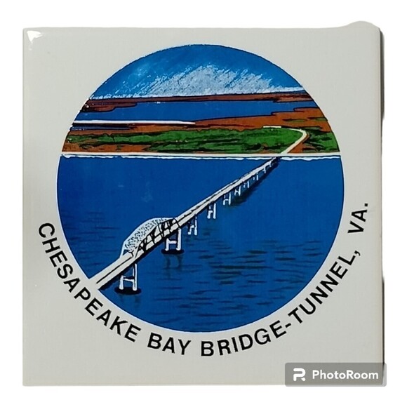 Chesapeake Bay Bridge‎ And Tunnel,Val Ceramic Tile Trivet - Picture 1 of 4